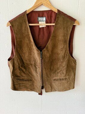 Vintage | Tan Suede Western Style Festival Stampede Vest | Medium